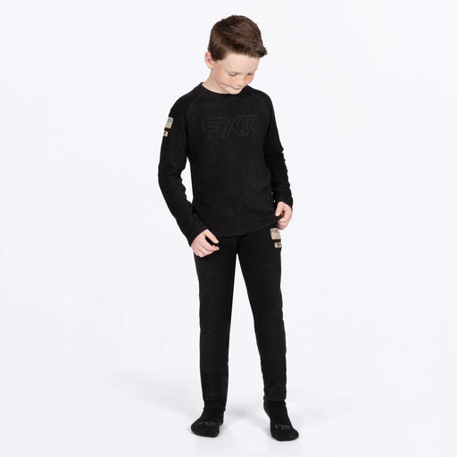 FXR Youth Pyro Thermal Set 2027 - Black, front view