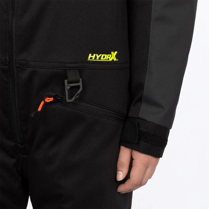 FXR Youth Revo Monosuit - Black/HiVis/Org, view 3