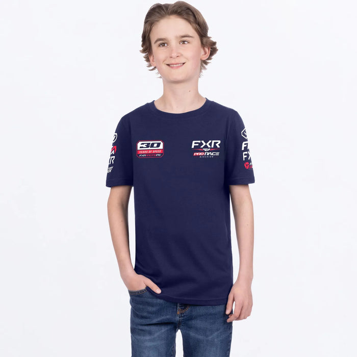 FXR Youth Race Div Premium T-Shirt - Navy/Red, view 2
