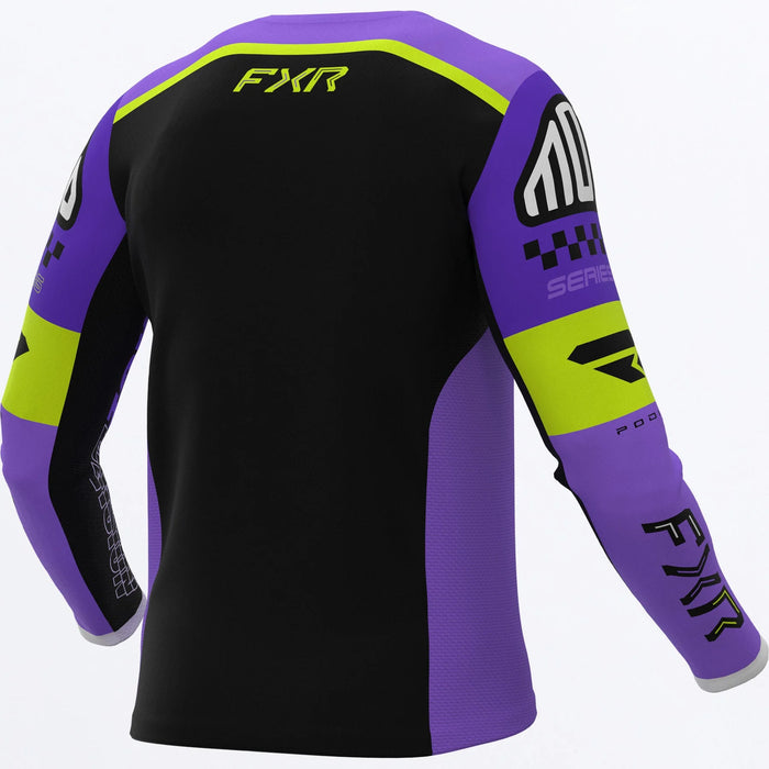 FXR Youth Podium Gladiator MX Jersey - Purple/Black/HiVis, view 3