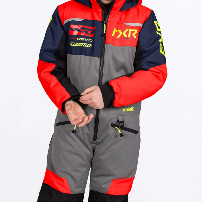 FXR Child Revo Monosuit - Ti/Red/Midnight, view 3