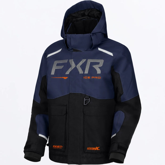 FXR Youth Excursion FX Jacket - Black/Midnight, front view