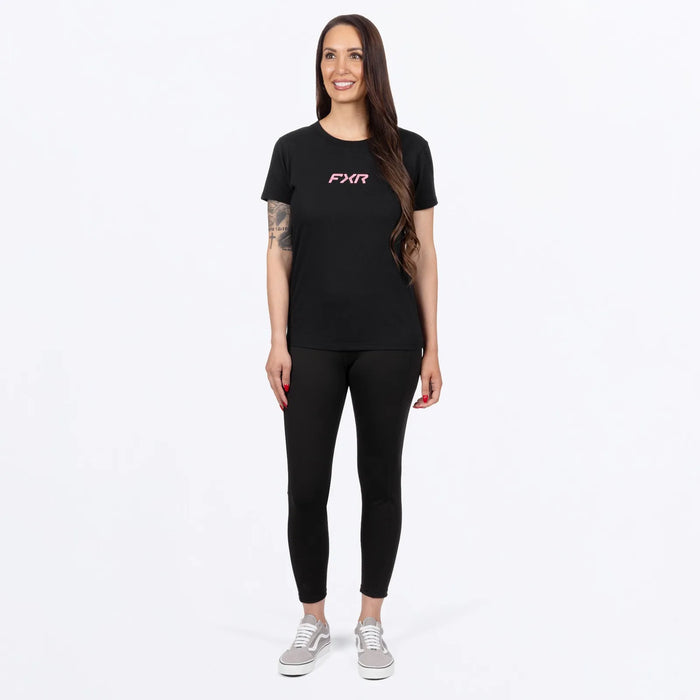 FXR Womens Pedigree Premium T-Shirt - Black/Dusty Rose, view 3