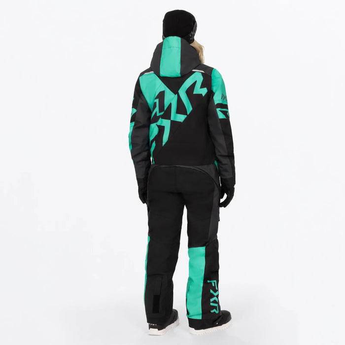 FXR Womens Cold Cross CX F.A.S.T. Monosuit - Black/Asphalt/Mint, view 2