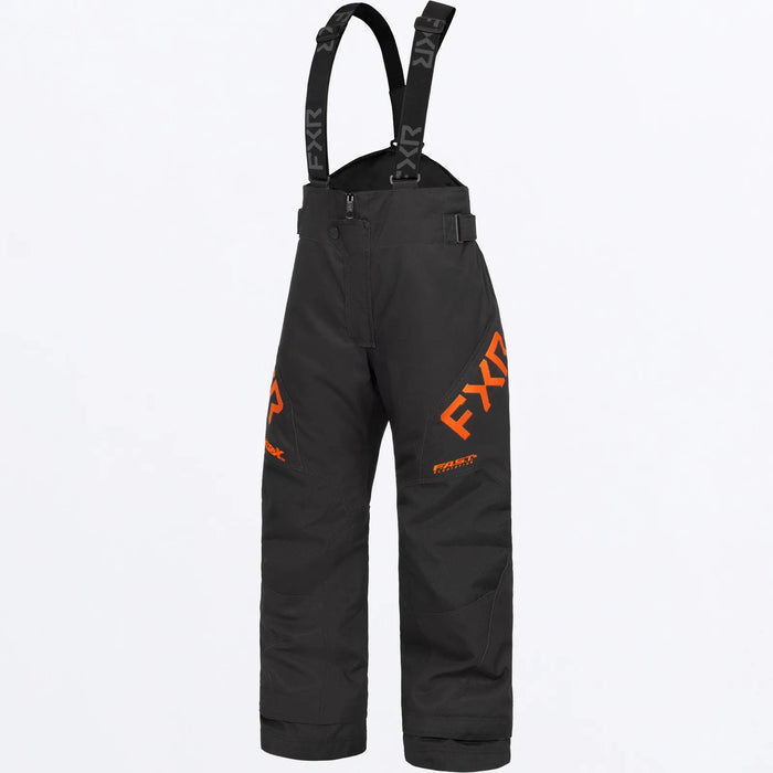 FXR Child Clutch Pant 2027 - Black/Orange, front view