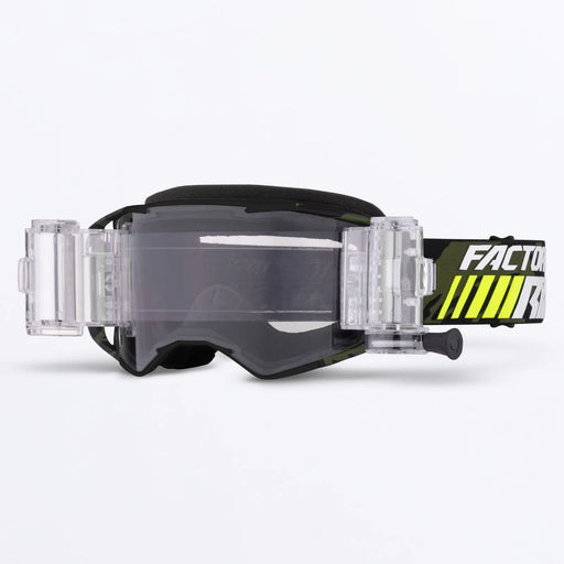 FXR Factory Ride Roll-Off Goggle - Army Camo/HiVis, front view
