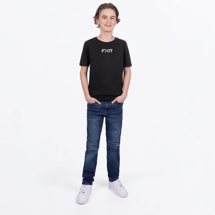 FXR Youth Pedigree Premium T-Shirt - Black/White, view 3