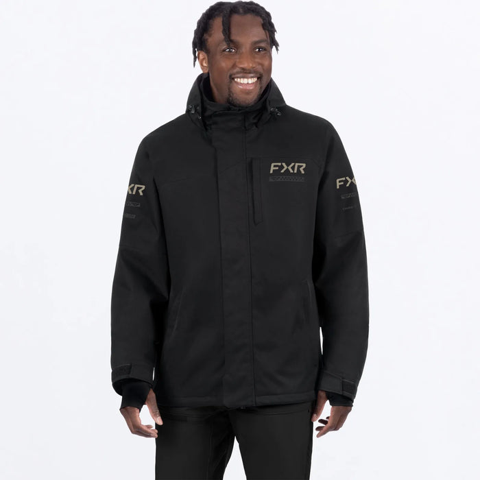 FXR Mens Ascend Jacket - Black/Stone, front view