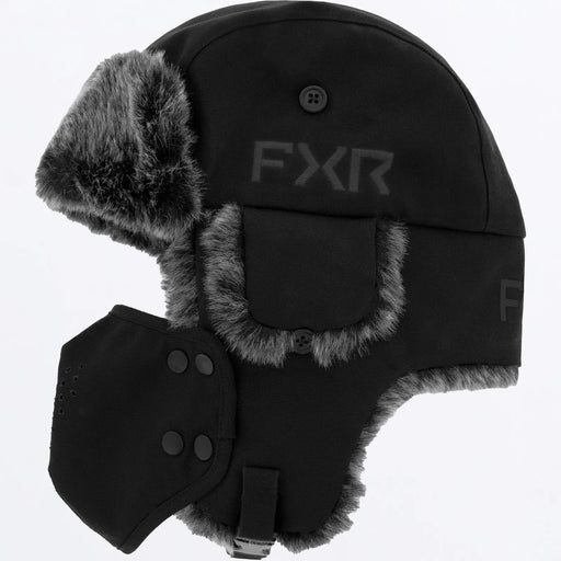 FXR Trapper Hat - Black, front view