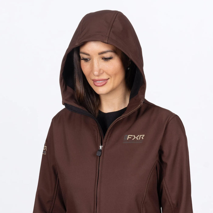 FXR Womens Hydrogen Softshell Jacket 2027 - Dark Cedar/Sand, view 5