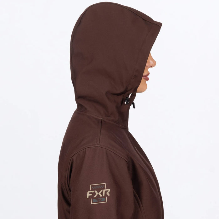 FXR Womens Hydrogen Softshell Jacket 2027 - Dark Cedar/Sand, view 6