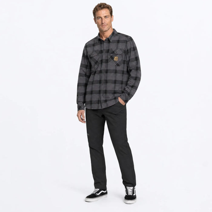 FXR Mens HD Flannel Shirt - Black/Asphalt, view 3