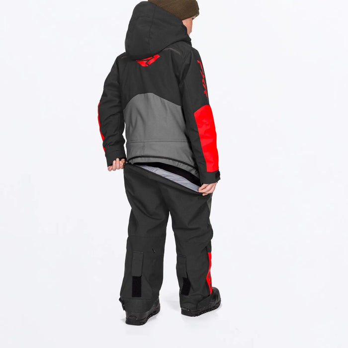 FXR Child Vertical Monosuit - Ti/Asphalt/Red, view 6