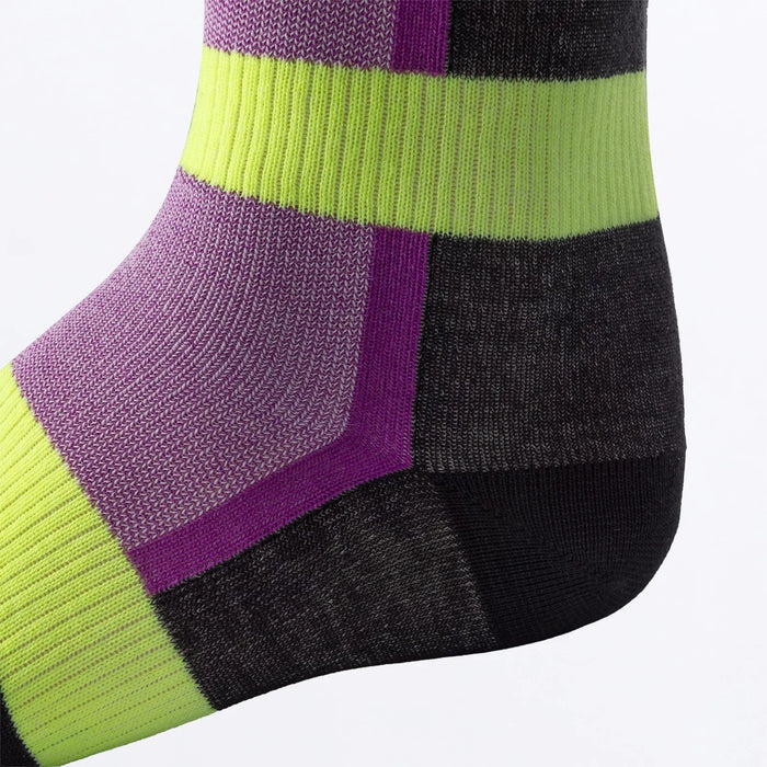 FXR Riding Sock - Pink/Purple/HiVis, view 3