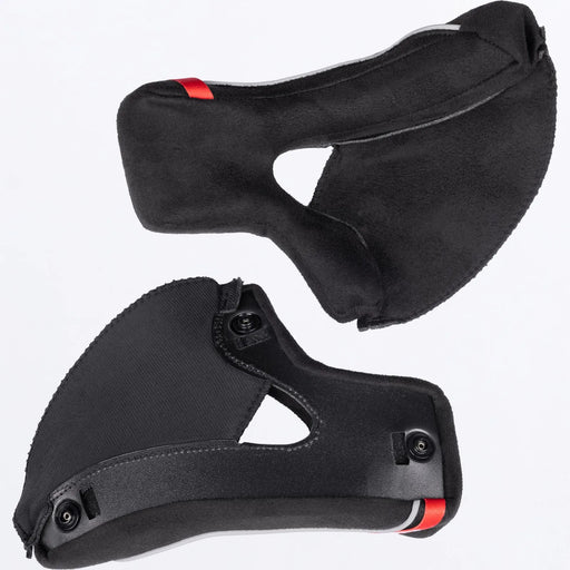 FXR Apex Snow Helmet Cheek Pads - Black, front view