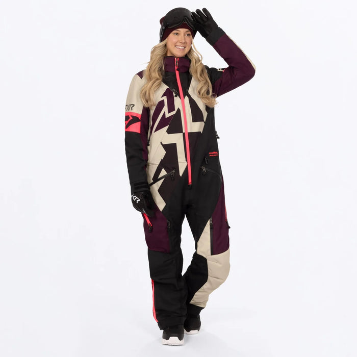 FXR Womens Cold Cross CX Lite Monosuit 2027 - Sand/Plum/Coral, view 2