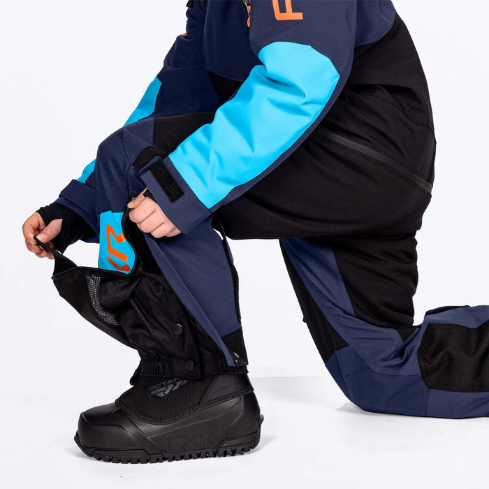 FXR Child Vertical Monosuit - Midnight/Blue/Orange, view 6