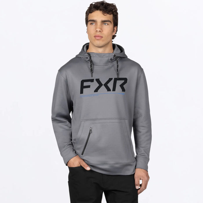 FXR Mens Hydrogen Tech Pullover Hoodie - Char/Cobalt, front view