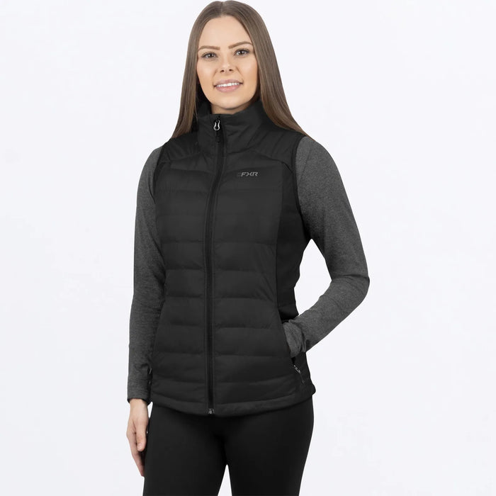 FXR Womens Phoenix Windproof Quilted Vest - Black, front view