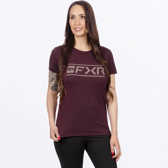 FXR Womens Victory Premium T-Shirt - Raisin/Canvas, front view