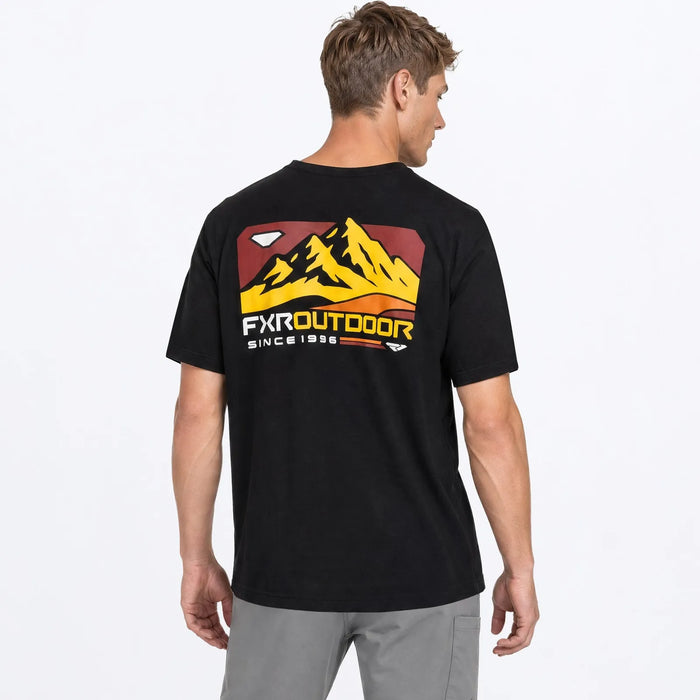 FXR Mens Mountain Premium T-Shirt - Black/Tang, view 2