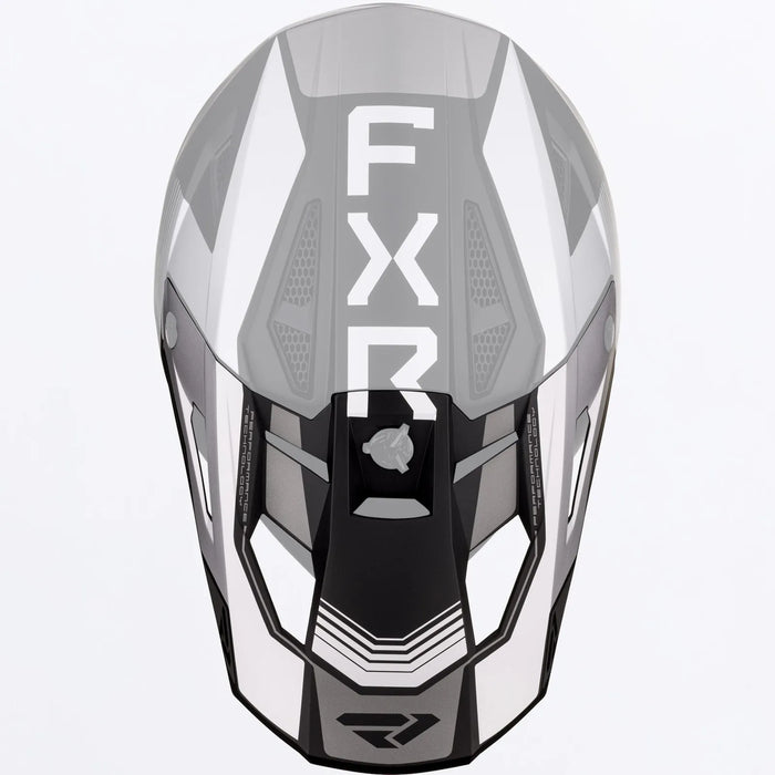 FXR Apex Snow Helmet Peak - Grey/Titanium, front view