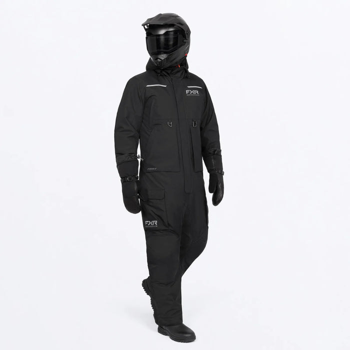 FXR Mens Evolution F.A.S.T. Insulated Monosuit - Black, front view