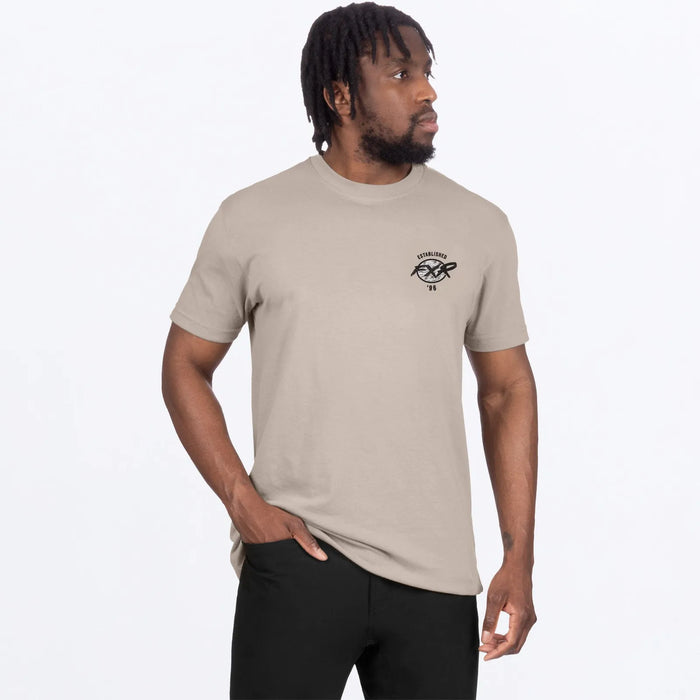 FXR Mens Relic Premium T-Shirt - Sand/Black, front view