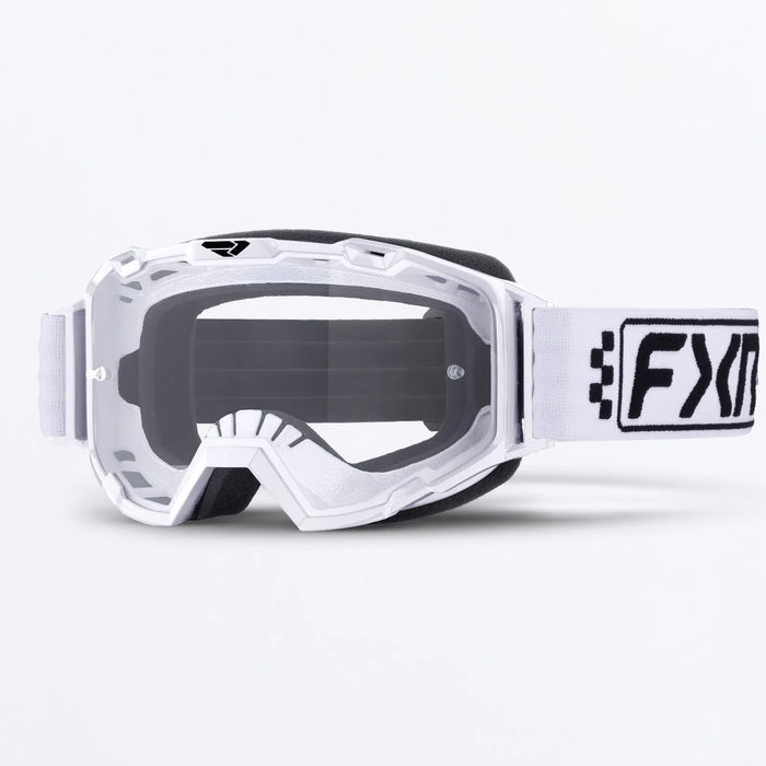 FXR Maverick Prime MX Goggle - White/Black, front view