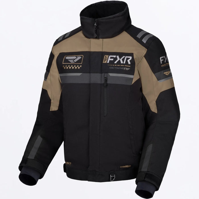 FXR Mens Octane RF Jacket - Blk/Canvas, front view