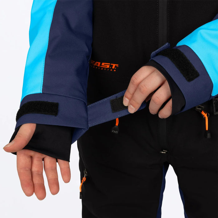 FXR Youth Vertical Monosuit - Midnight/Blue/Orange, view 7