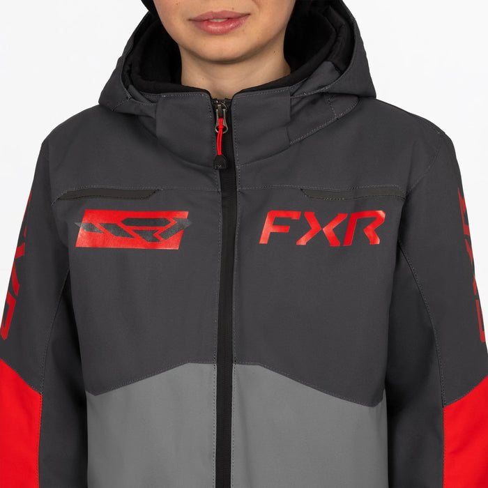 FXR Youth Vertical Monosuit - Ti/Asphalt/Red, view 6