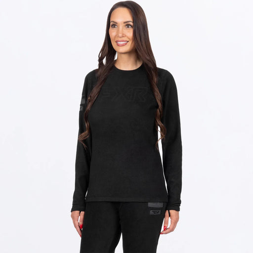 FXR Womens Pyro Thermal Longsleeve 2027 - Black, front view
