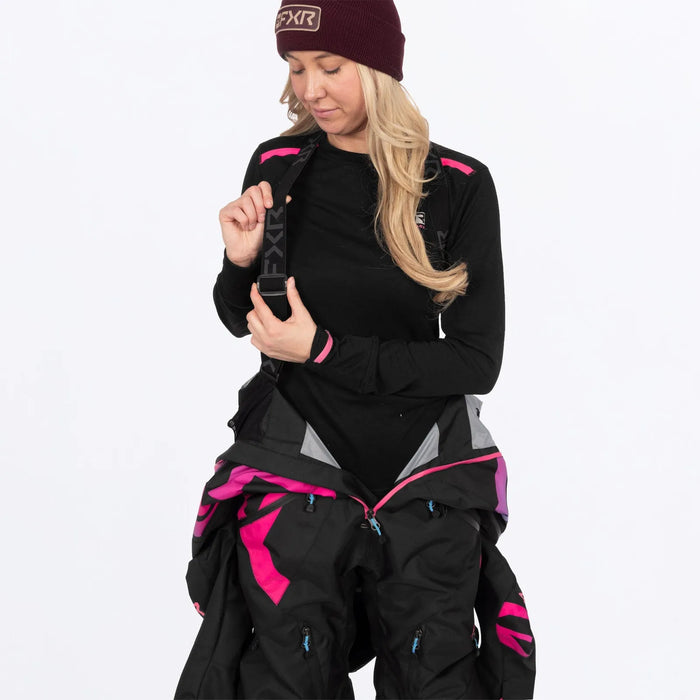 FXR Womens Cold Cross CX F.A.S.T. Monosuit - Black/Razz-Blue Fade, view 12