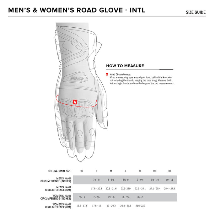 Alpinestars Mens SMX-2 Air Carbon V2 Gloves - Size Chart