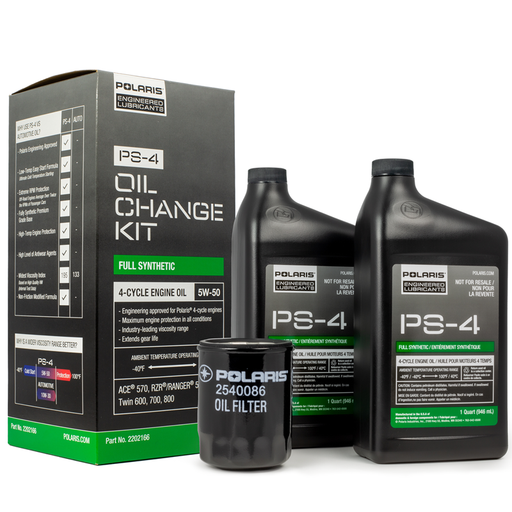 Polaris Ranger / RZR / Sportsman / ACE 5W-50 4-Cycle Full Synthetic PS-4 Oil Change Kit (2 quarts)